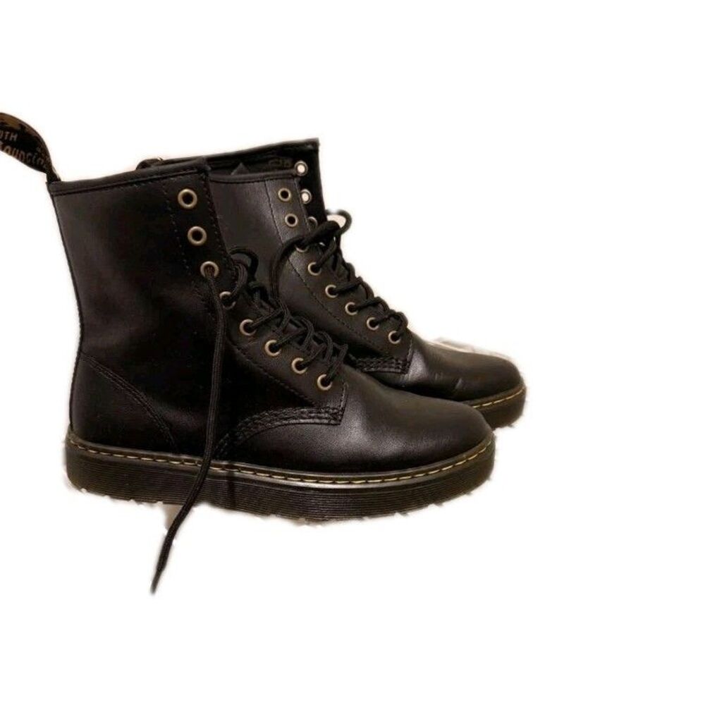 DR.MARTENS WOMENS ZAVALA VINTAGE FLAT COMBAT CASUAL BOOT Size 8